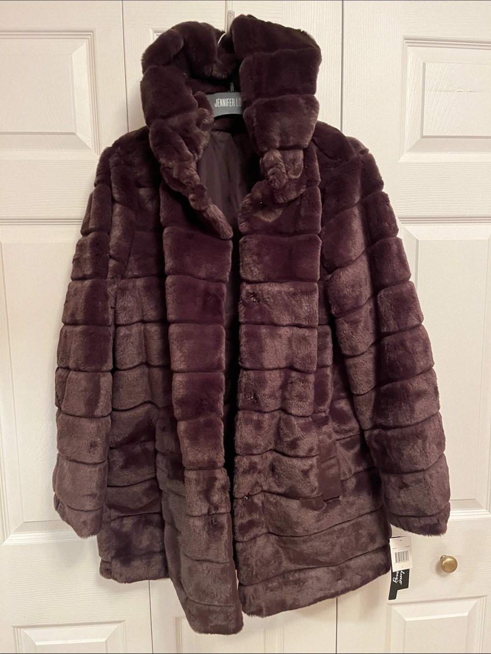 Selby Reversible Plush Faux Fur Coat - Chocolate Brown